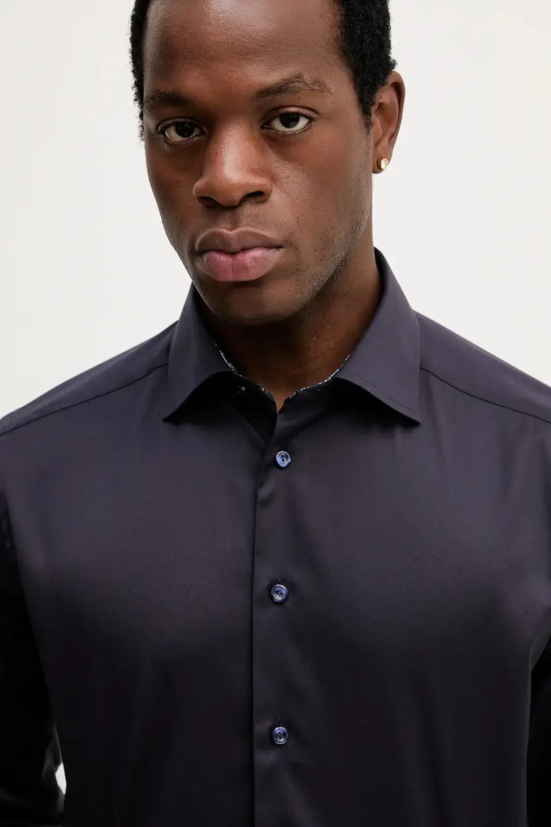 camicia in cotone uomo colore violetto 100014396 miniatura 4