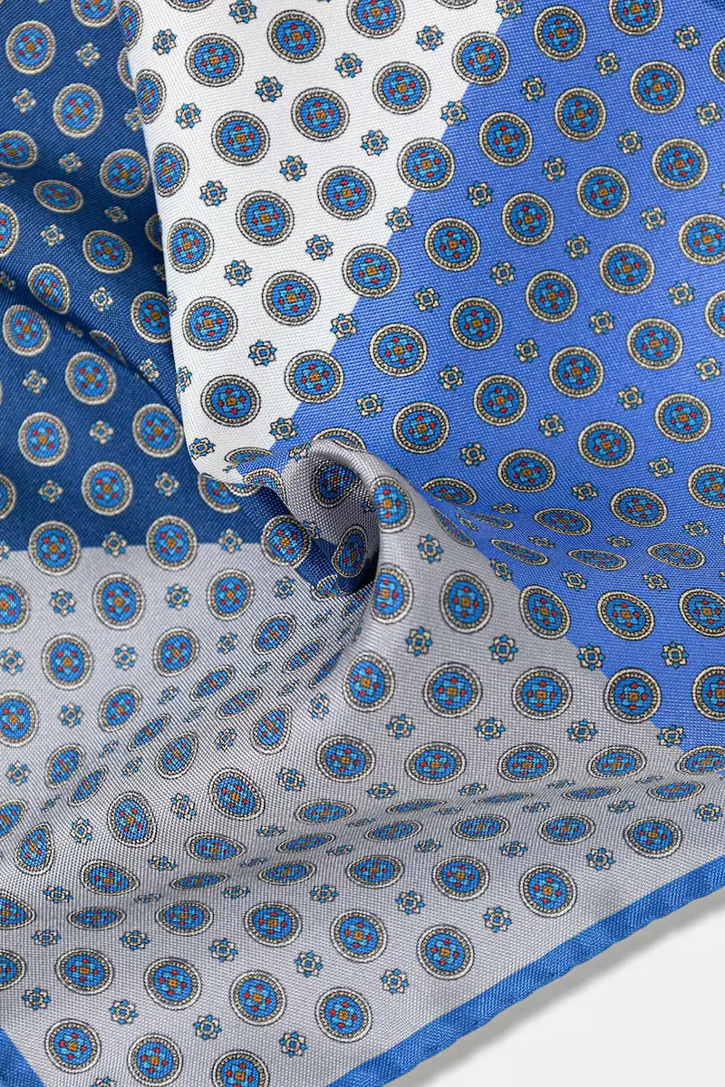 federa di seta colore blu navy A00030526 miniatura 2