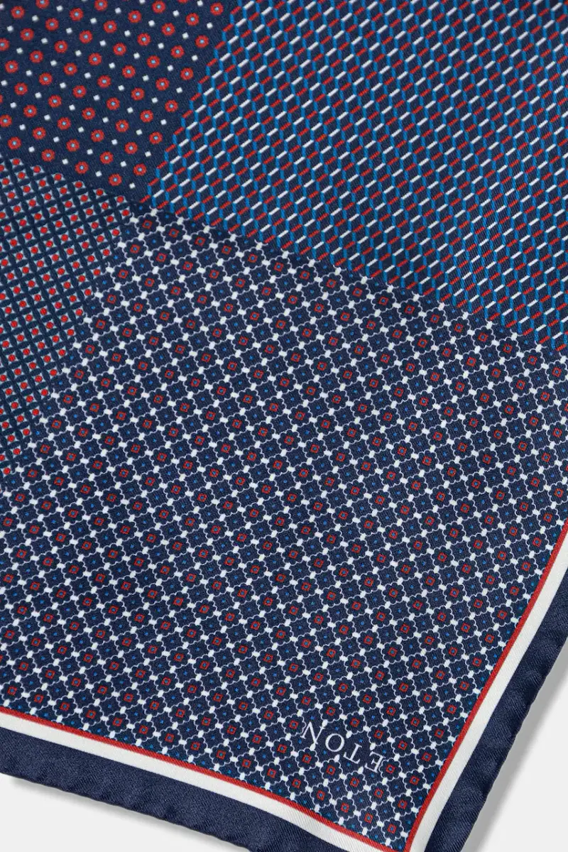 federa di seta colore marrone 100012721 Blu navy miniatura 2