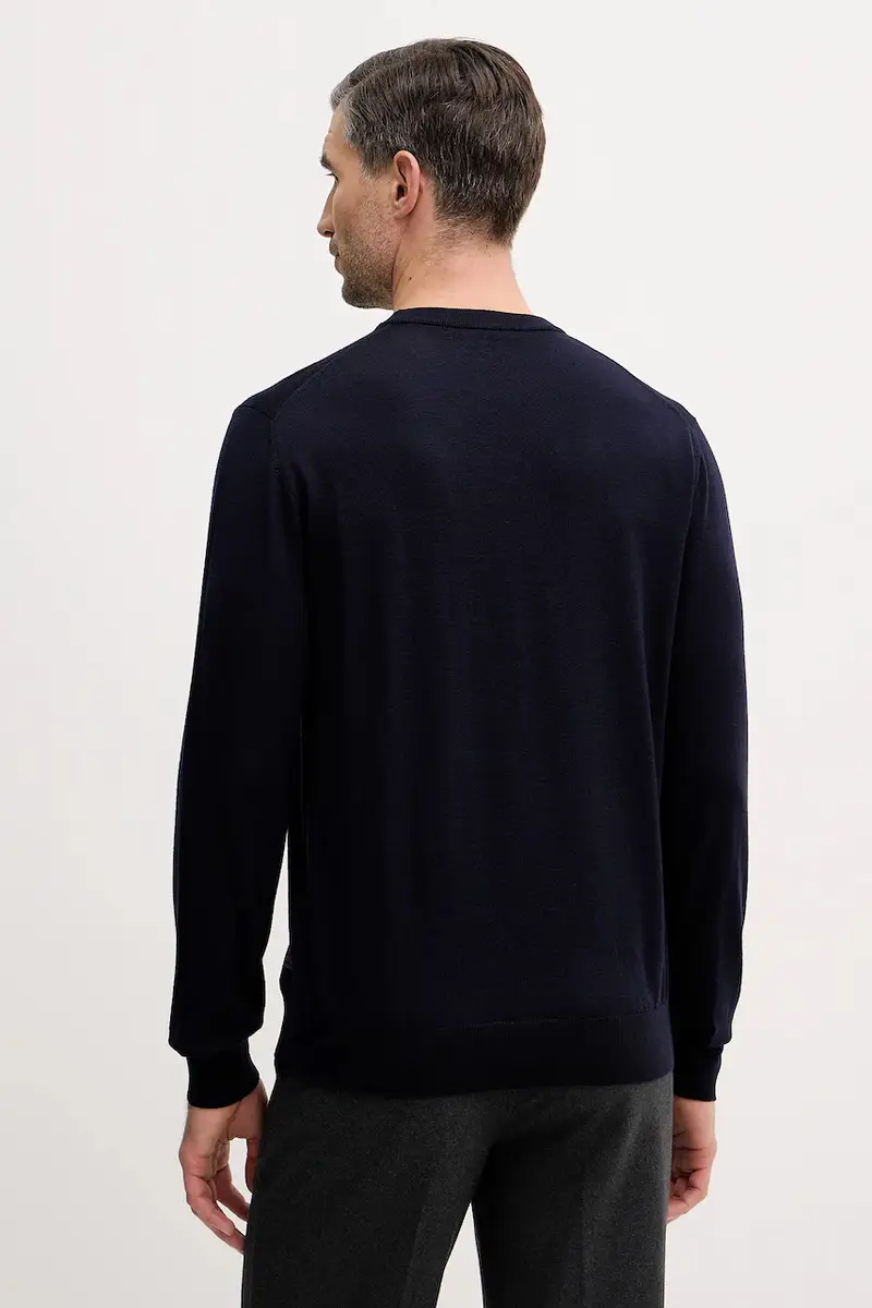 maglione in lana Blu navy miniatura 3