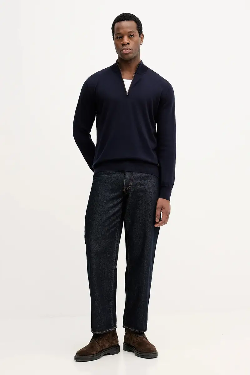 maglione in lana Blu navy miniatura 2