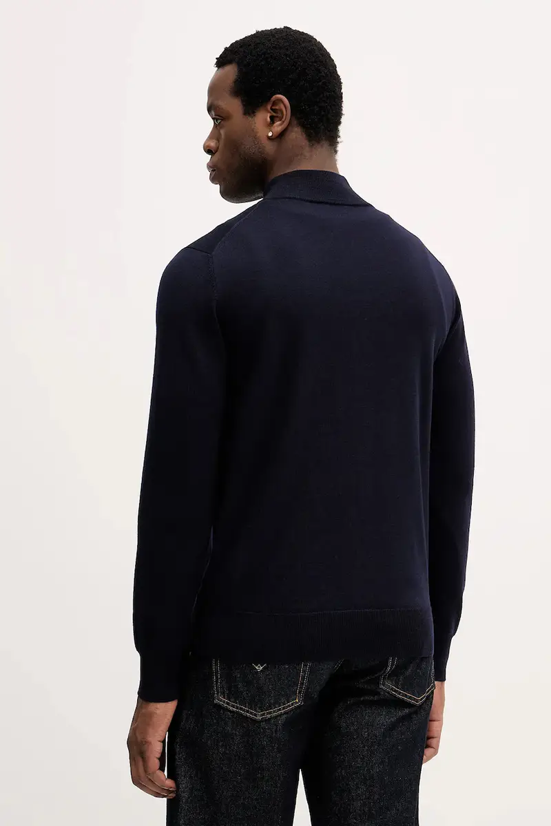 maglione in lana Blu navy miniatura 3