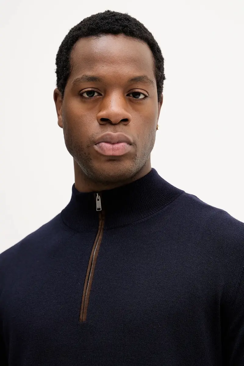 maglione in lana Blu navy miniatura 5