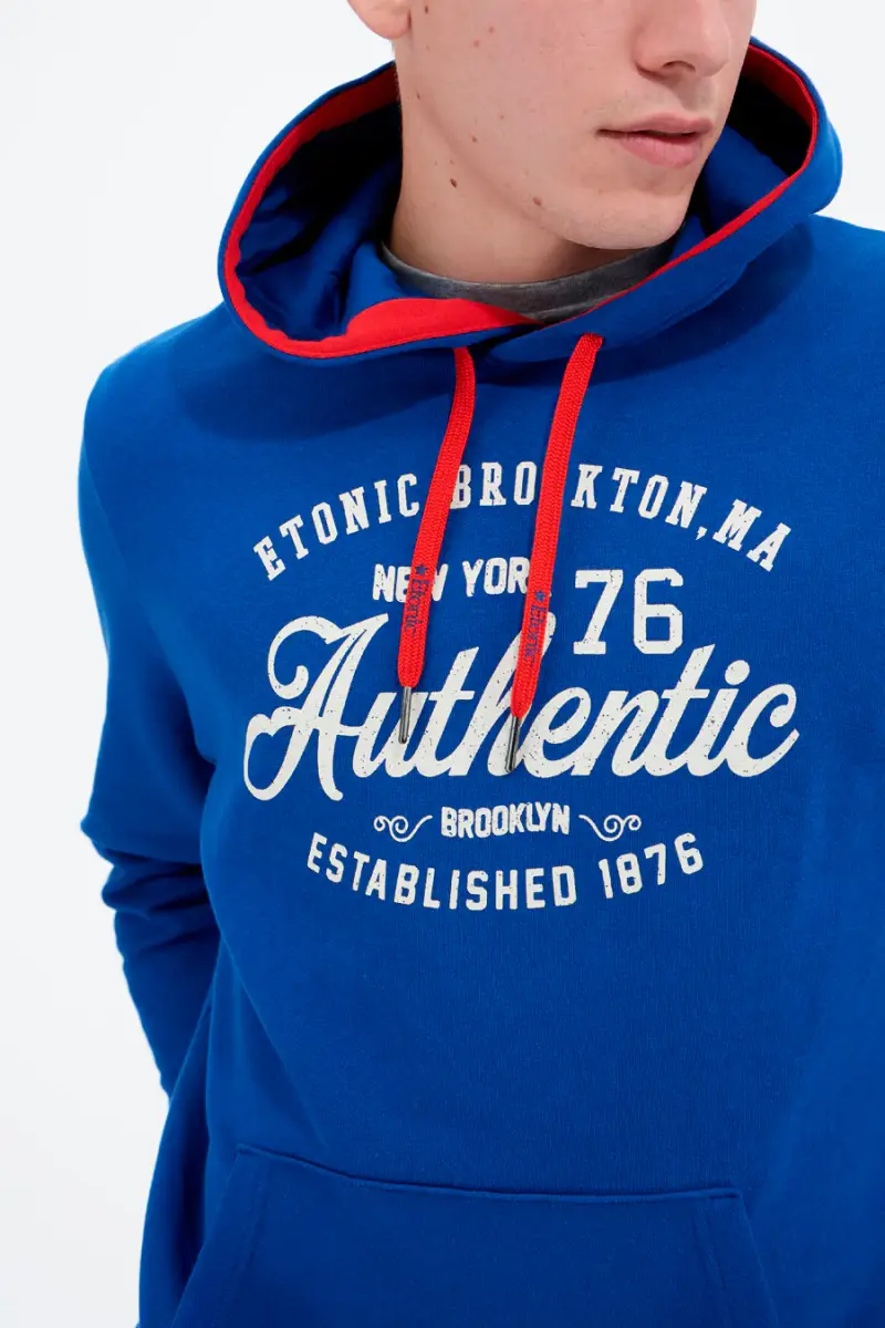 Felpa Etonic W2001 Blu elettrico con cappuccio [BLUE] miniatura 5