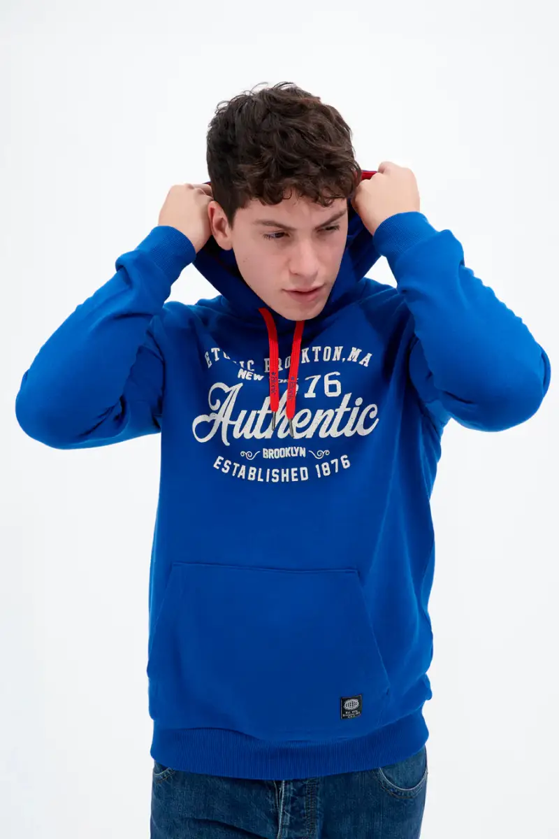 Felpa Etonic W2001 Blu elettrico con cappuccio [BLUE]