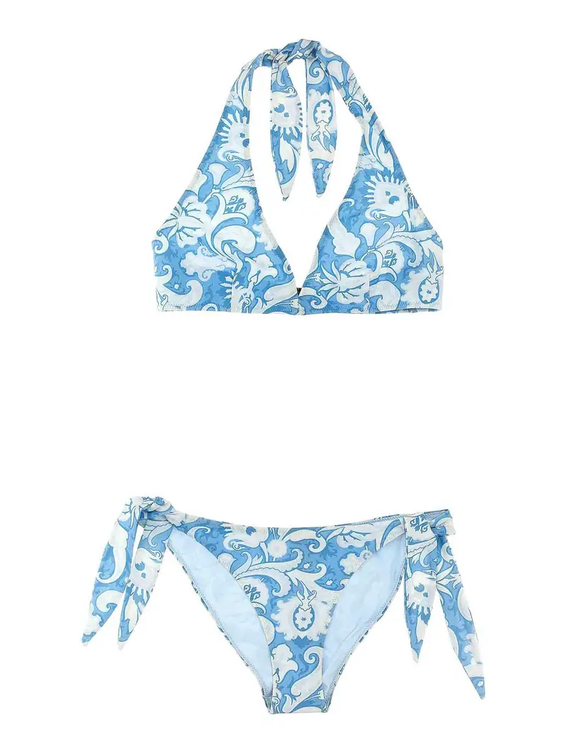 Bikini floreale Paisley Azzurro