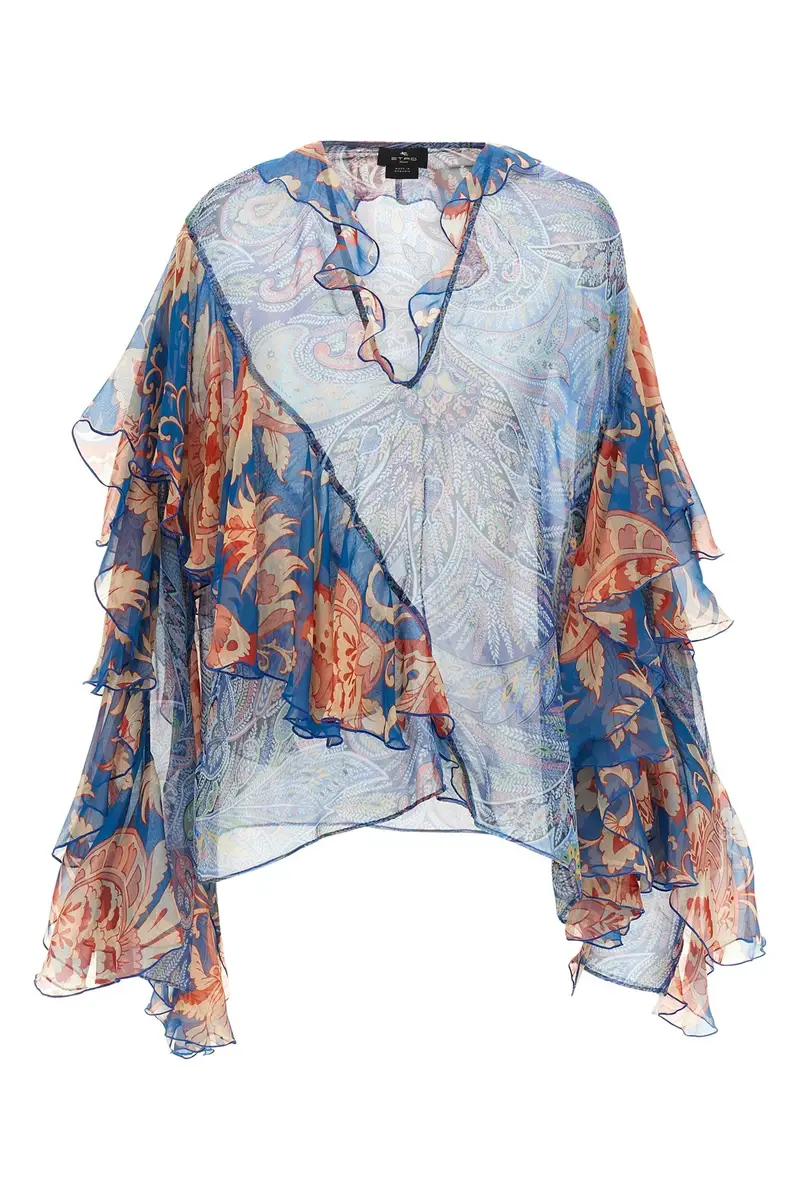 Blusa Chiffon Azzurro