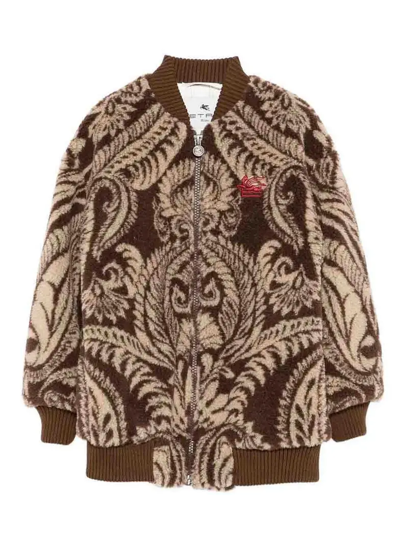 Bomber Con Stampa Paisley Marrone