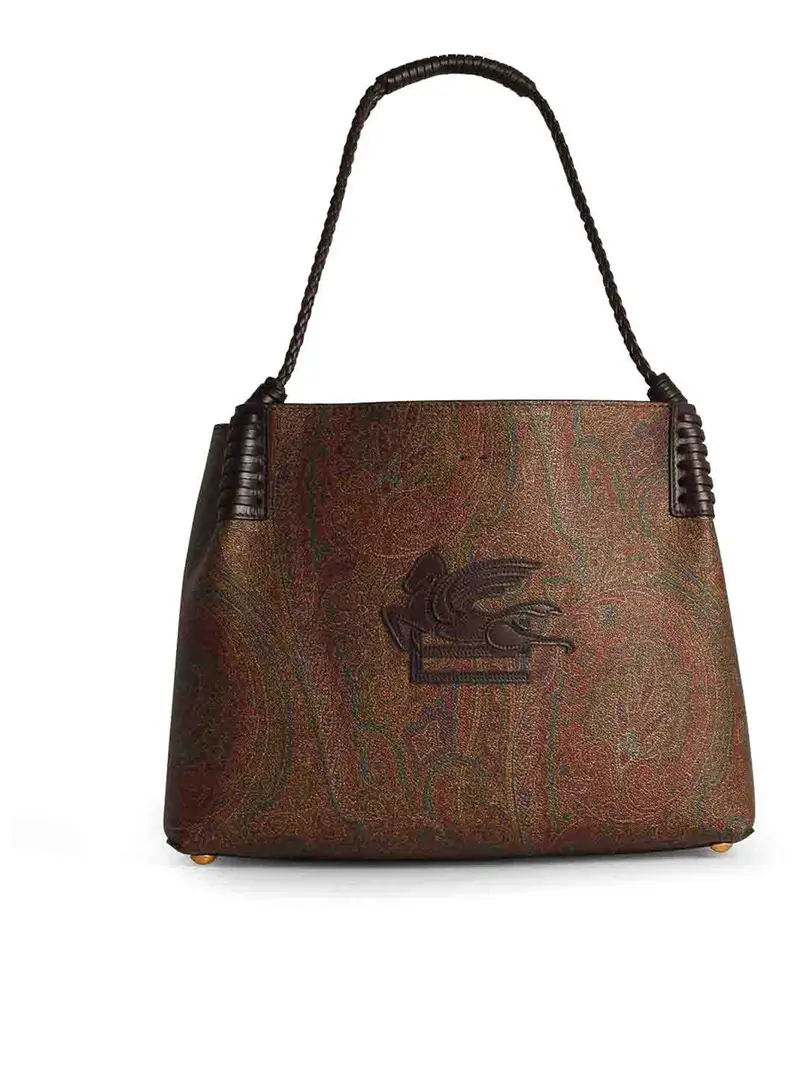 Borsa piccola in misto cotone marrone