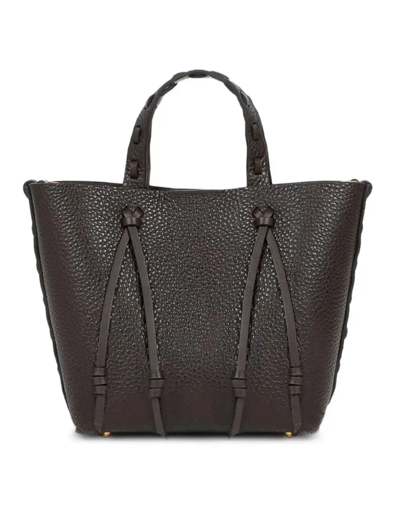 Borsa Shopping Essenziale In Pelle Nera Nero