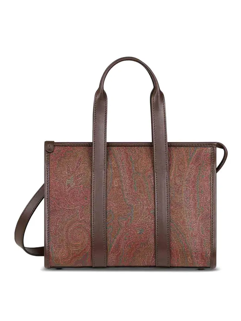 Borsa tote piccola con motivo Paisley Marrone