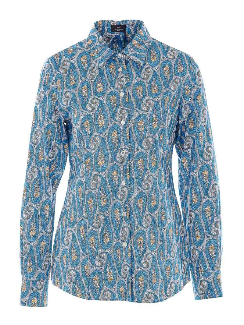 Camicia Azzurra Con Chiusura Bottoni Frontali Blu