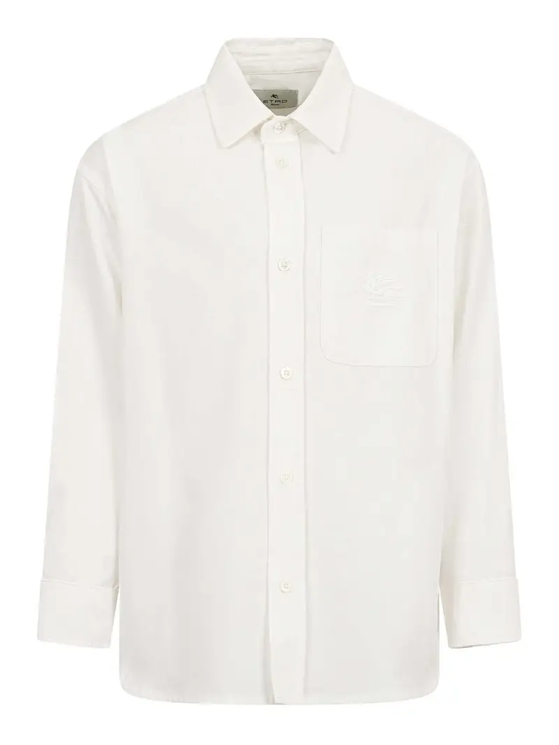 Camicia Con Logo Crema