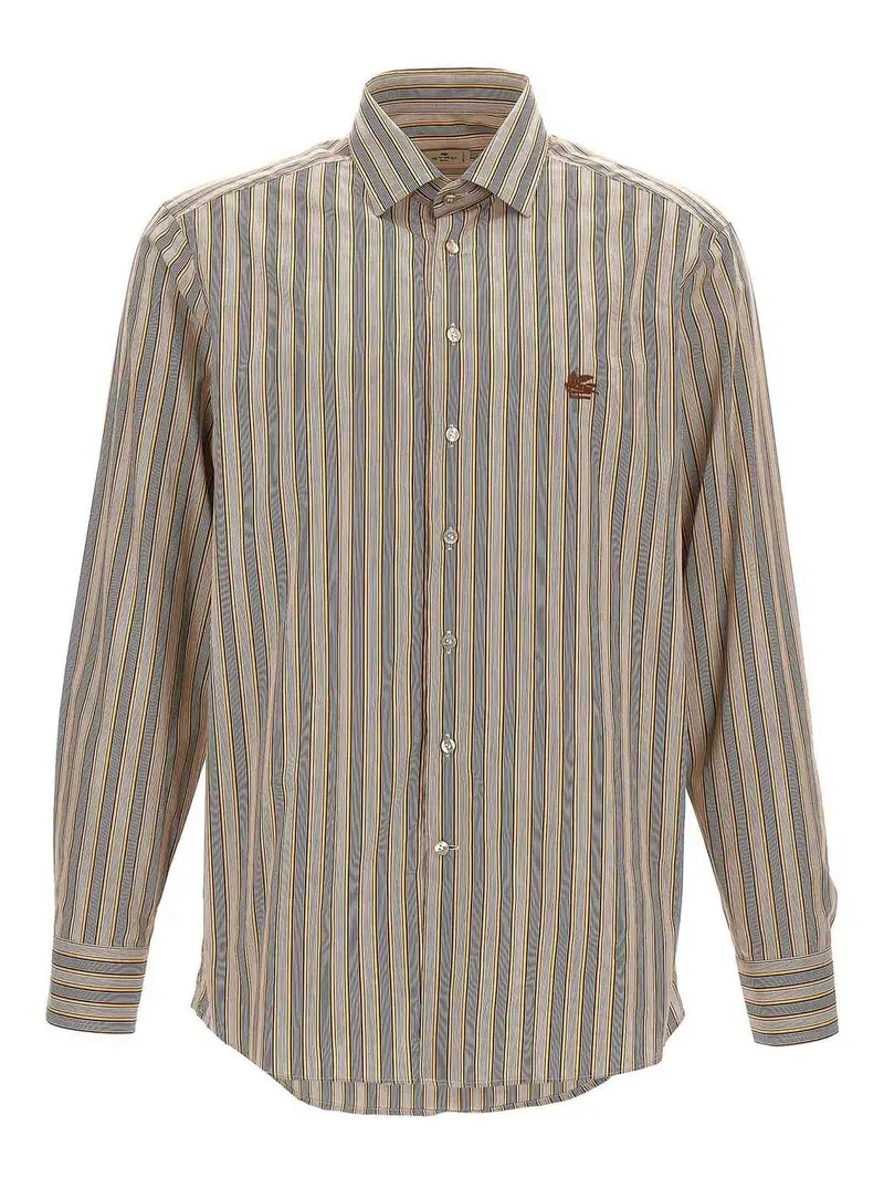 Camicia con ricamo logo Multicolore