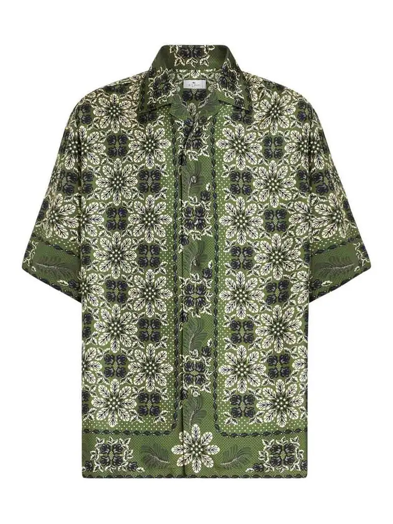 Camicia con stampa Verde