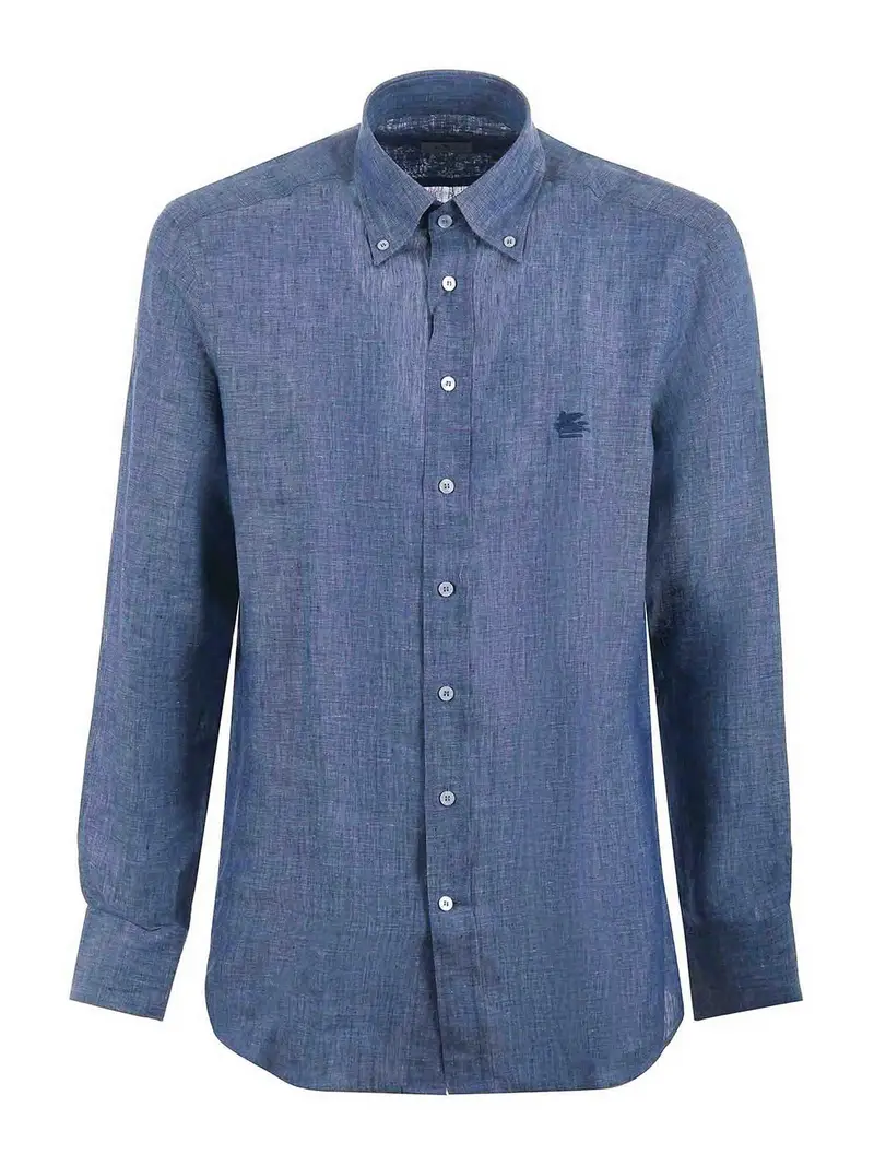 Camicia di lino Blu