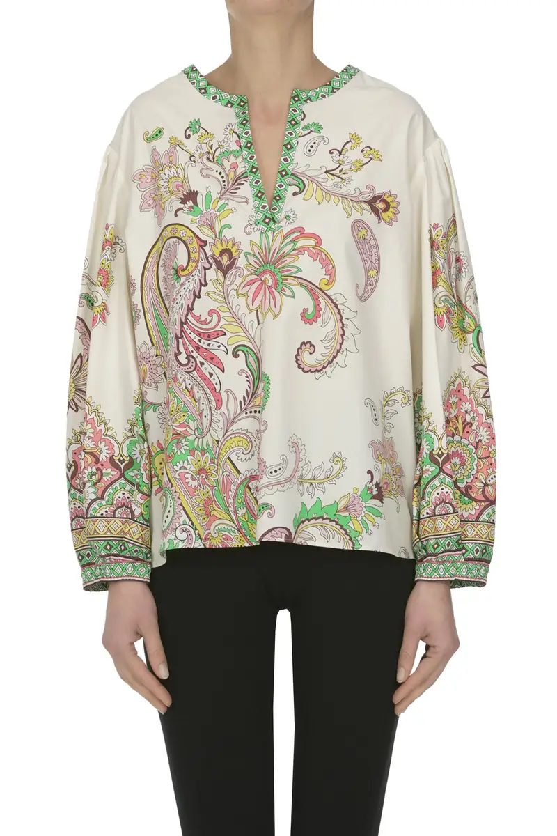 Camicia in cotone stampa paisley