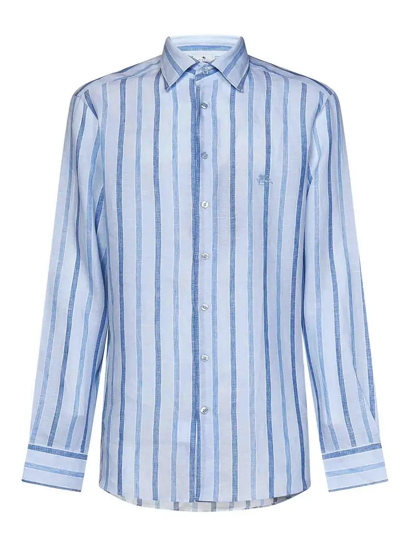 Camicia in lino celeste Blu