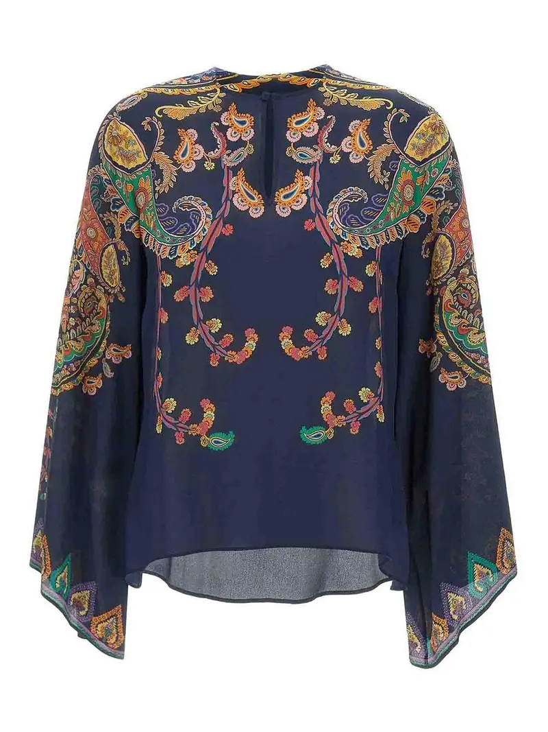 Etro Camicia In Seta Multicolore