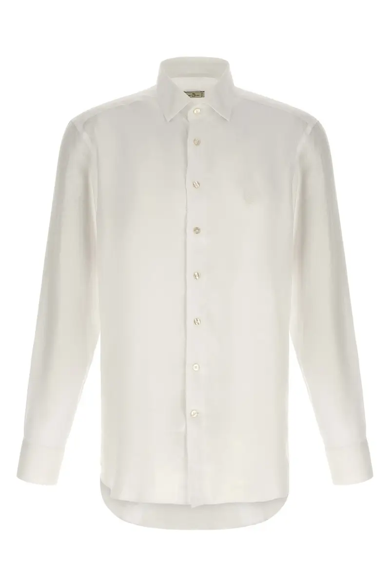 Etro Maglia Lino Bianco con Ricamo