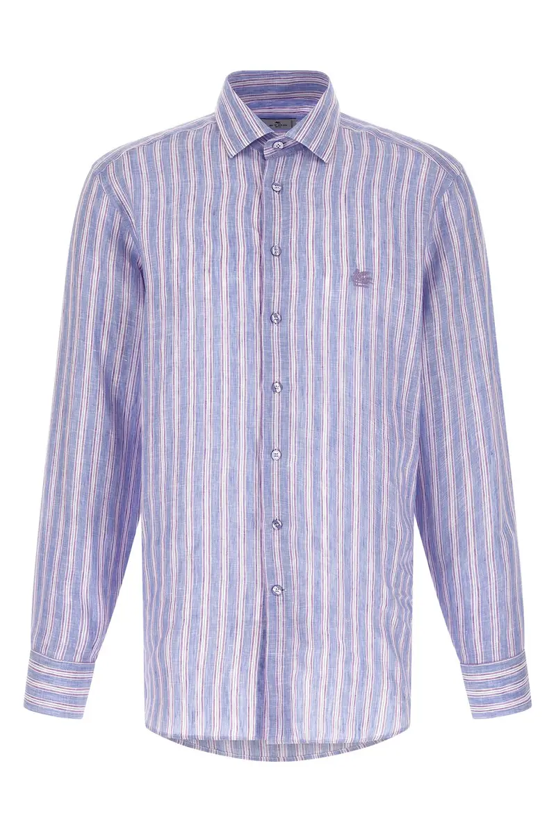 Camicia Lino Righe Multi