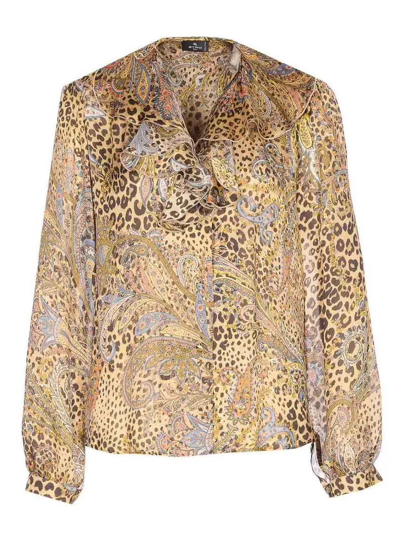 Camicia Paisley Multicolor Beige