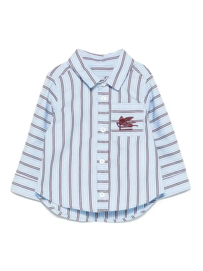 Camicia Pegaso A Righe Blu