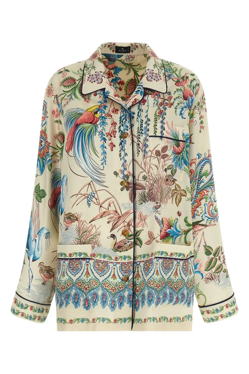 Camicia Stampa Flora E Fauna Multi
