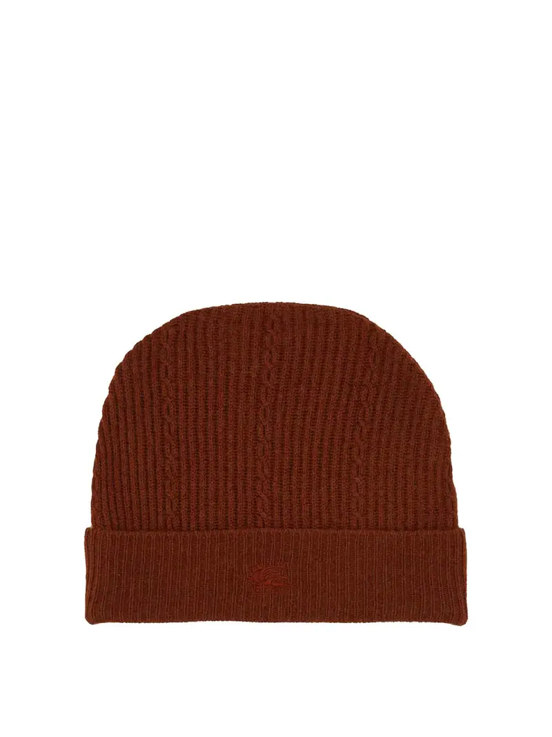Cappello Beanie Con Logo Rosso Scuro