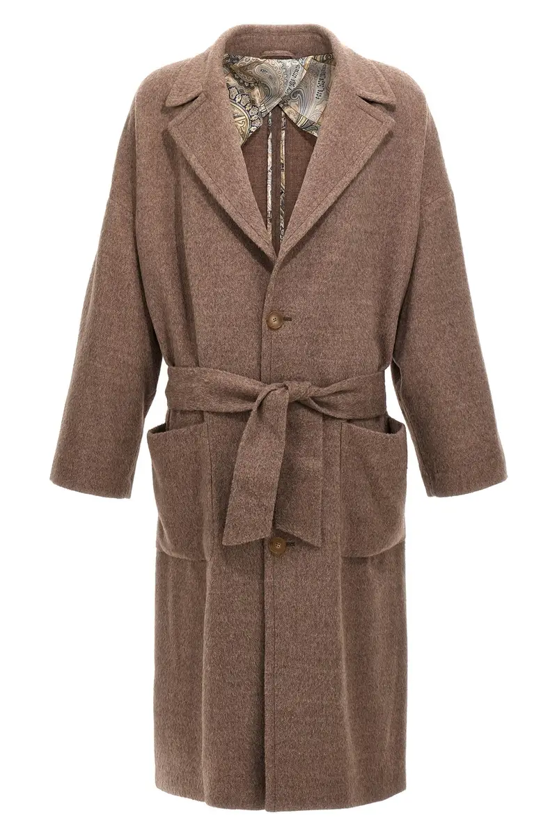 Cappotto Monopetto Lana Beige