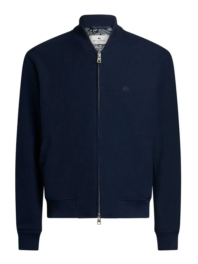 Giacca bomber con ricamo Pegasus Blu