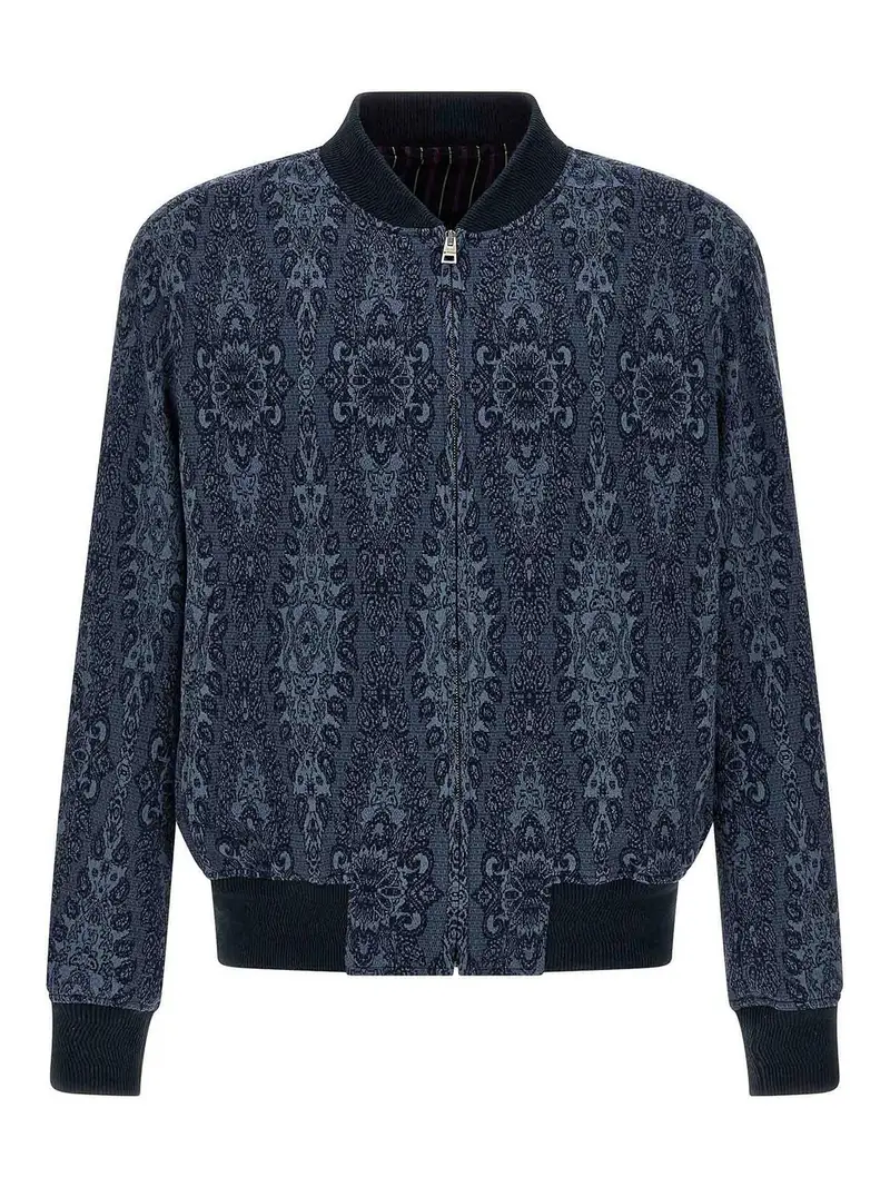Giacca da bomber jacquard Blu