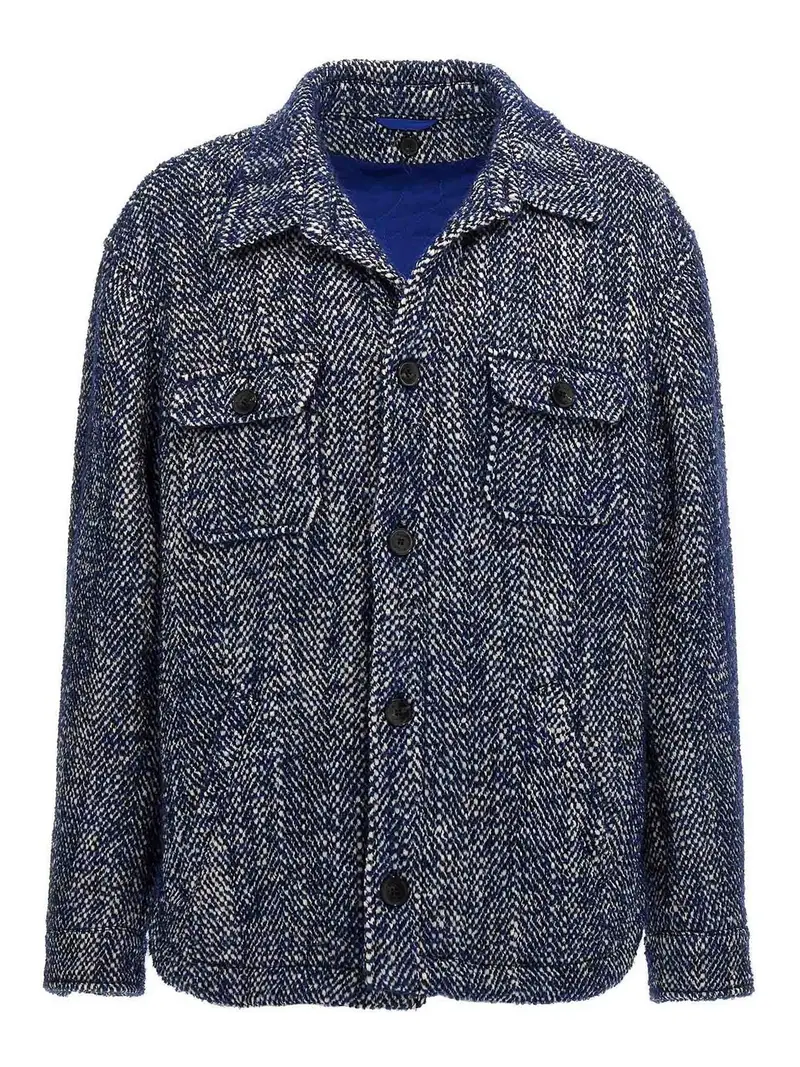 Giacca in lana Chevron Blu