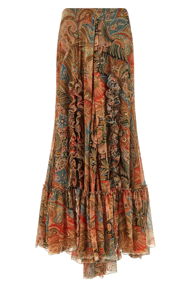 Gonna Paisley Foliage Arancione