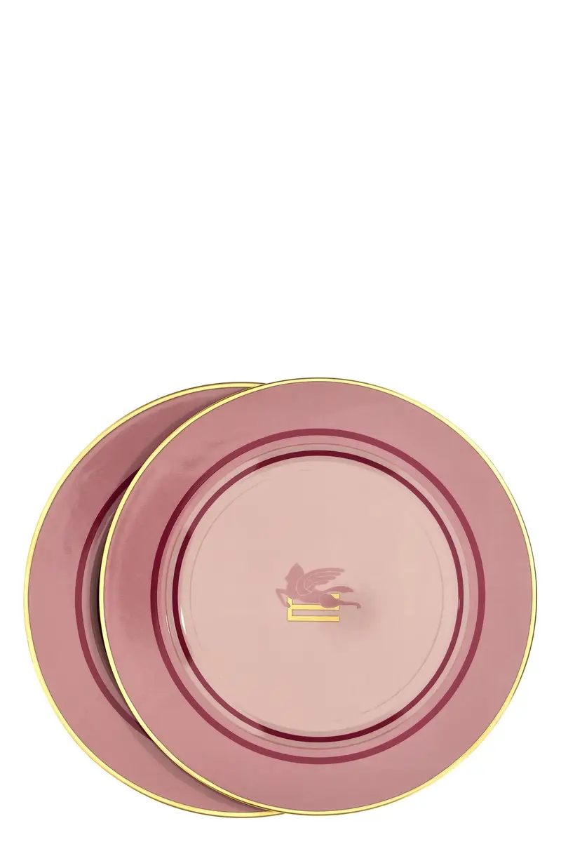 Set 2 Piatti Segnaposto Logo ⌀ 32 Cm Rosa