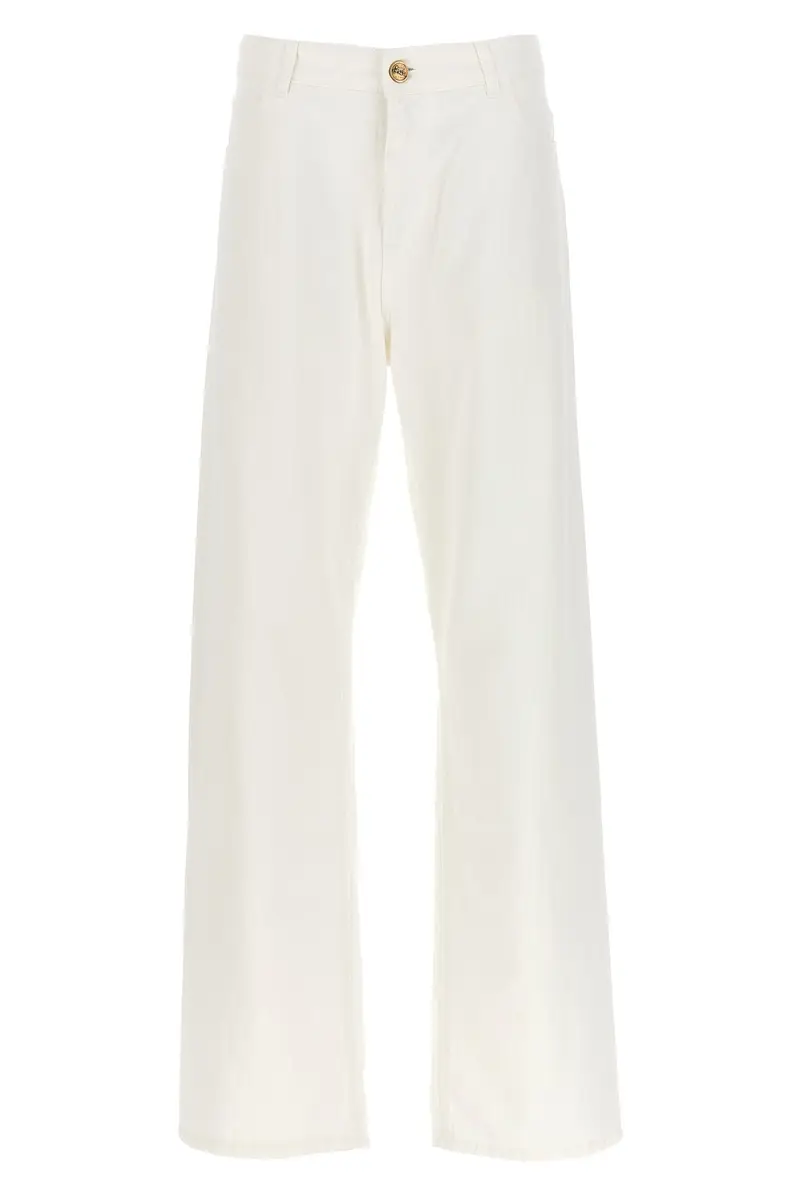 Jeans Baggy Chevron Bianco