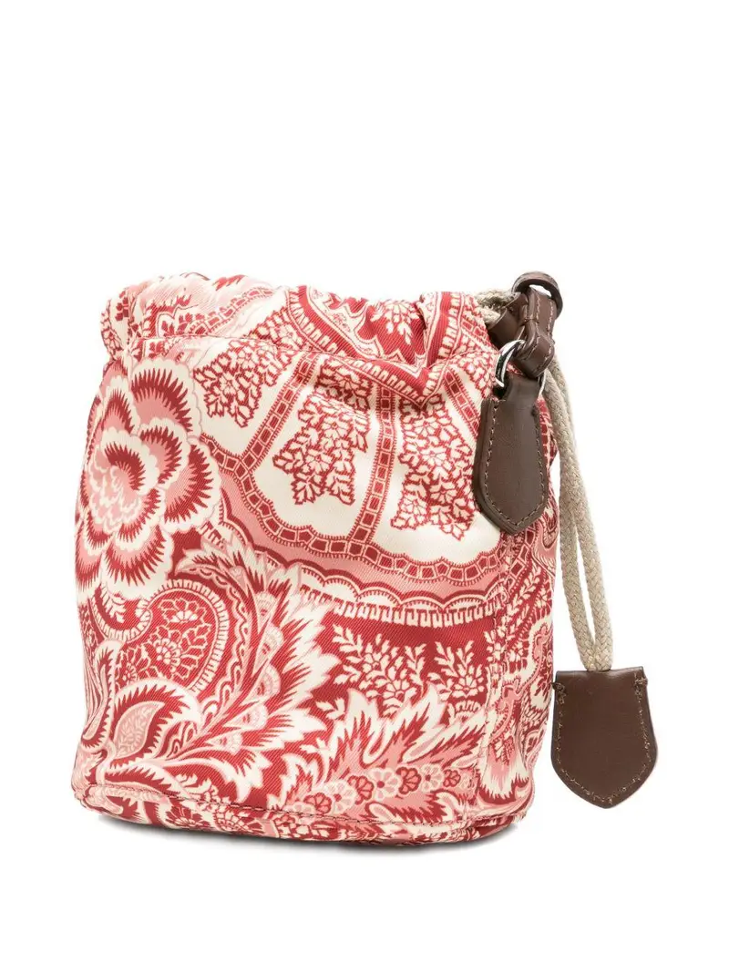 Borsa Secchiello Rossa con Stampa Paisley Rosa marrone miniatura 2