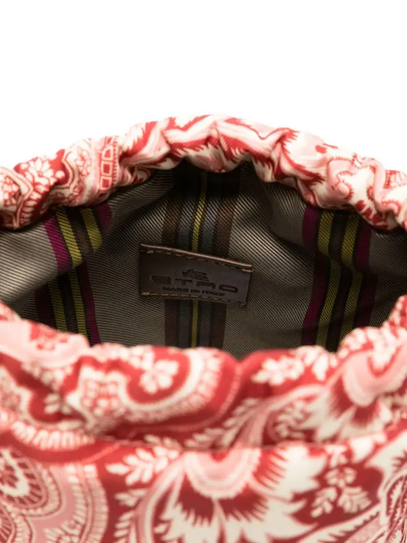 Borsa Secchiello Rossa con Stampa Paisley Rosa marrone miniatura 3