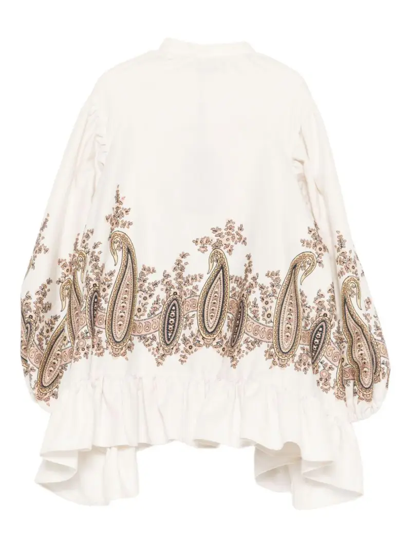 Camicia avorio con volant stampa paisley Panna miniatura 2