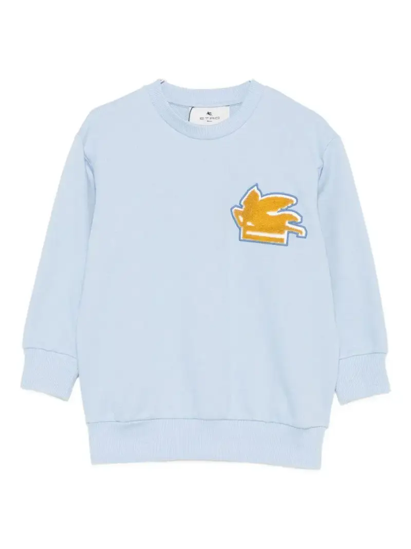 Felpa con Applicazione Pegaso Celeste