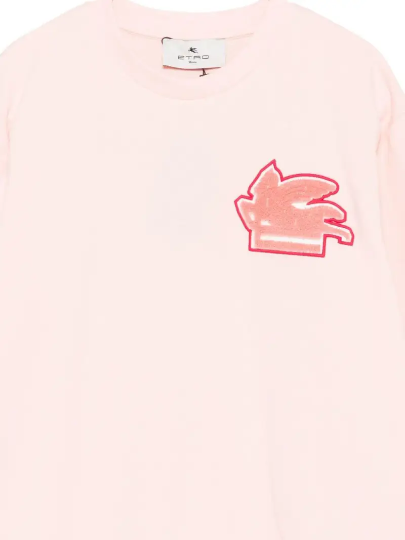 Felpa con Applicazione Pegaso Rosa miniatura 3