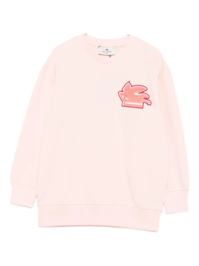 Felpa con Applicazione Pegaso Rosa