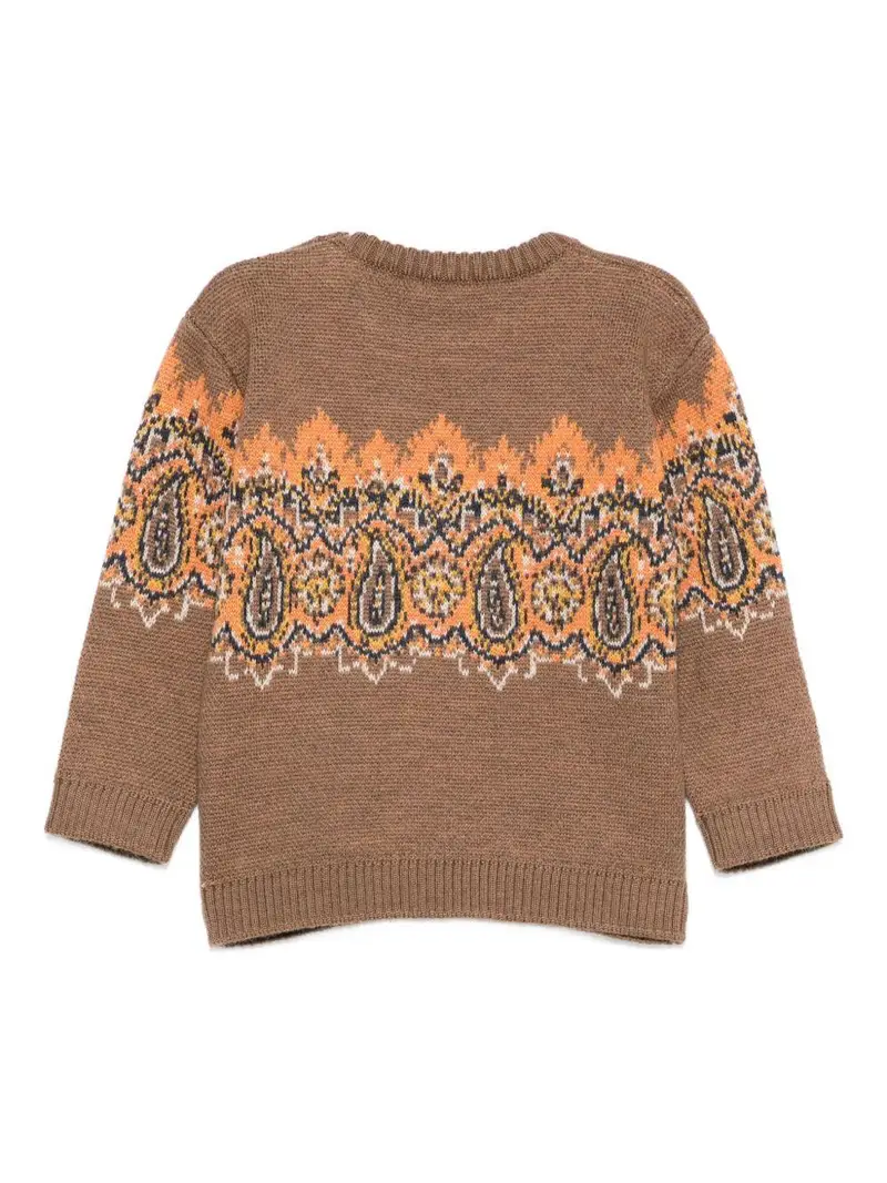 Maglione con Motivo Paisley Biscotto miniatura 3
