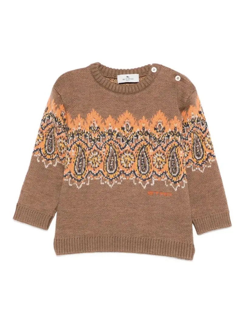 Maglione con Motivo Paisley Biscotto