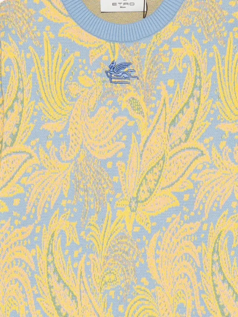 Maglione con Stampa Paisley Jacquard Azzurra miniatura 3