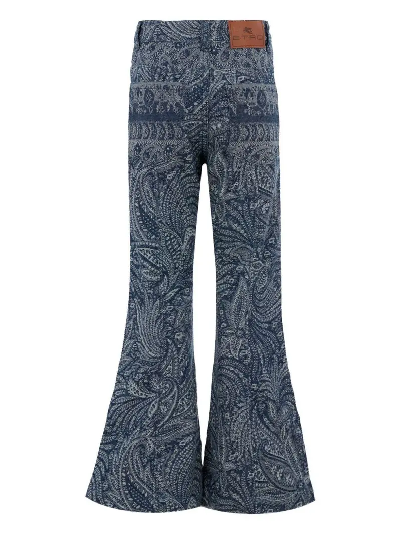 Pantalone Blu Denim Paisley Blu bianco miniatura 2
