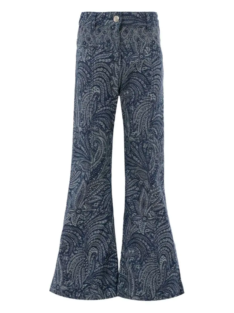 Pantalone Blu Denim Paisley Blu bianco