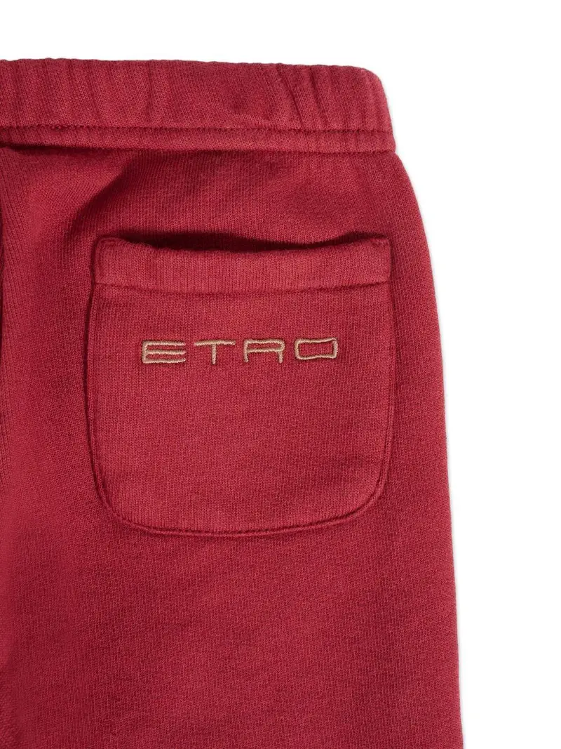 Pantaloni Sportivi con Logo Ricamato Bordeaux miniatura 3