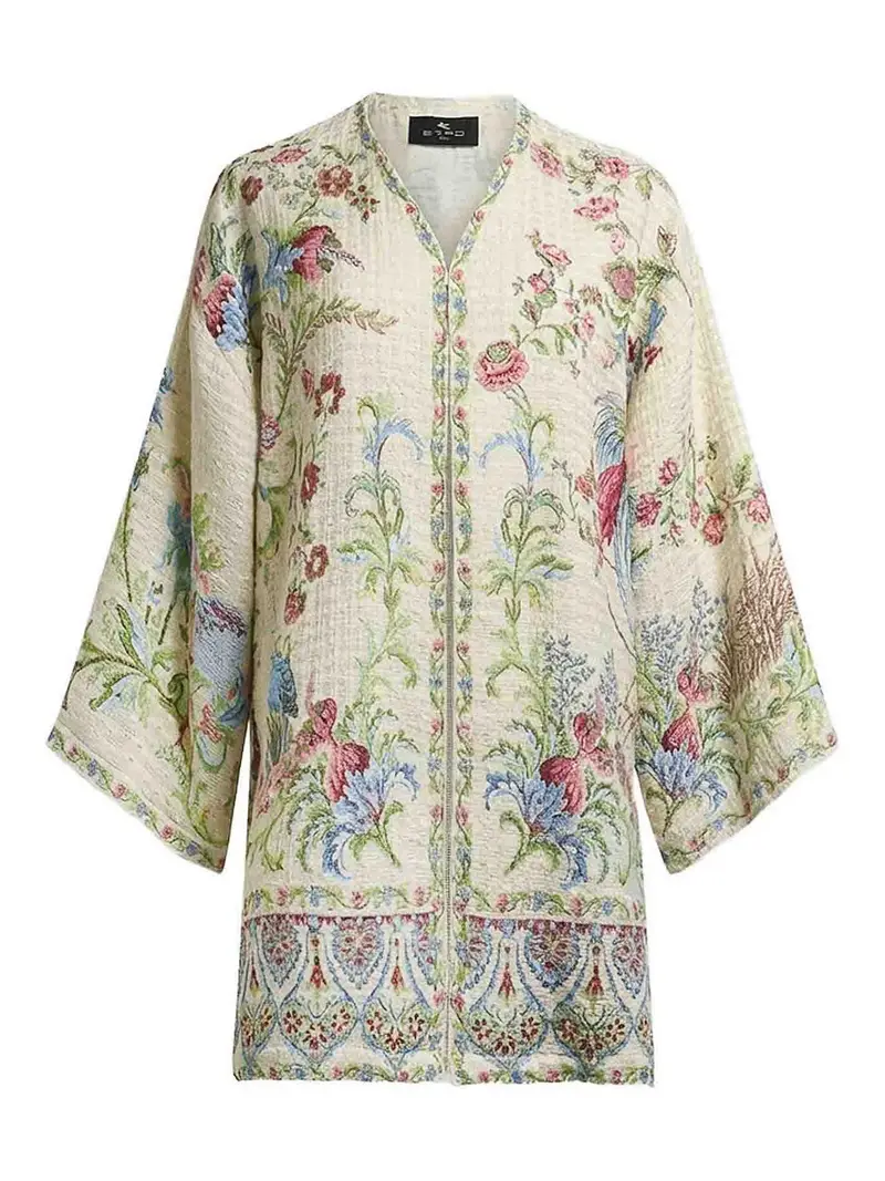 Etro Kimono In Misto Cotone Multicolore