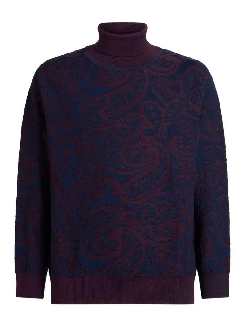 Maglione A Collo Alto In Misto Lana Multicolore